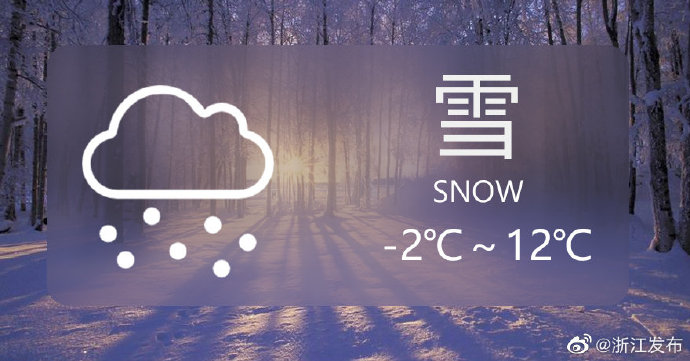 浙江明天有雪或雨夹雪，注意添衣保暖