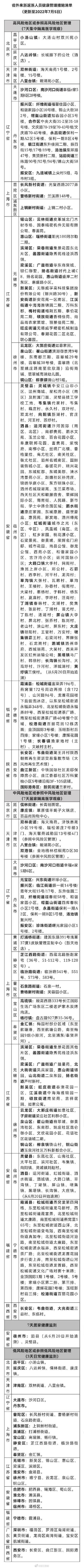 7月5日，浙江省防控办发布最新省外来浙返浙人员健康管理措施