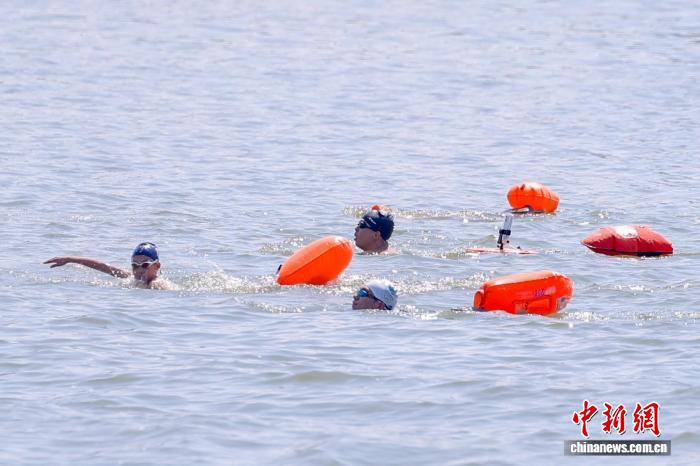 浙江杭州：2025横渡钱塘江活动引数千人竞渡