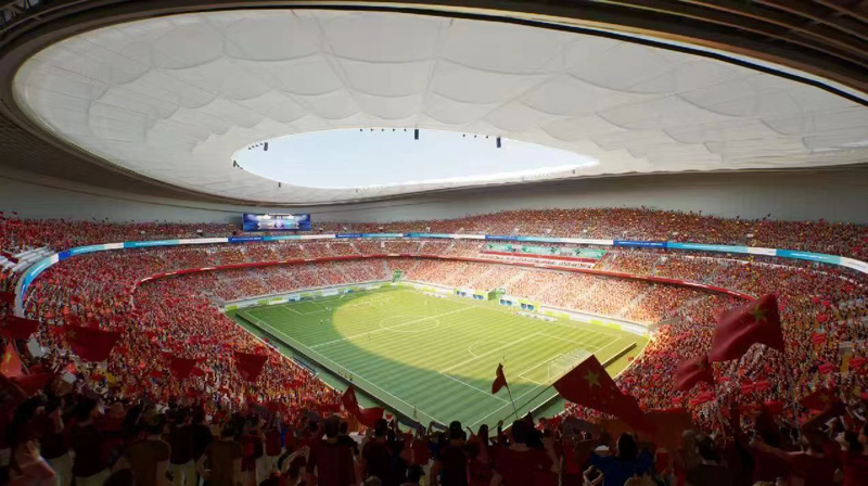 余杭国际体育中心效果图。余杭区委宣传部供图